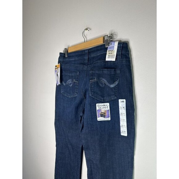 Lee Women's Jeans Barely Bootcut Blue Mid Rise Fit Denim Stretch Size 12 M NWT - Picture 4 of 8